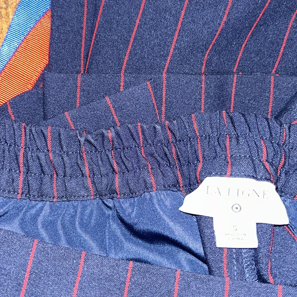 LA LIGNE x Target Sz S big baggy wide leg menswear stripe elastic waist trousers - Picture 4 of 5